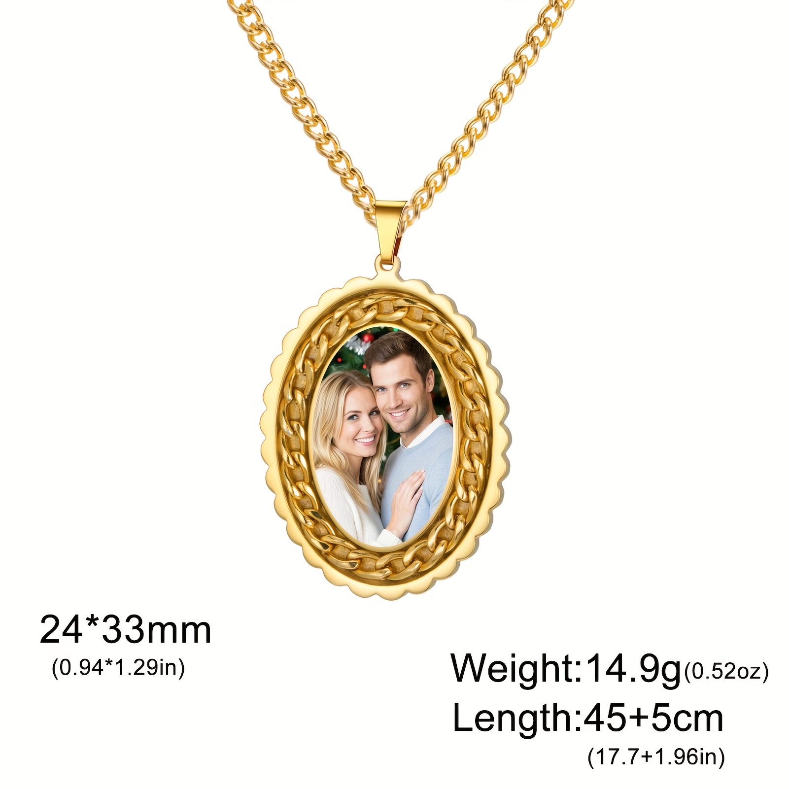 Personalized Photo Necklace, Custom Round Pendant Gift